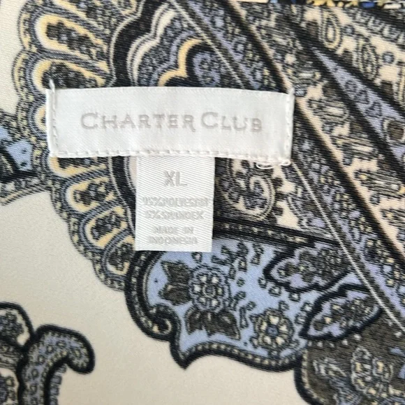 Paisley Cowl neck Sleeveless XL Charter Club Top - Picture 4 of 7